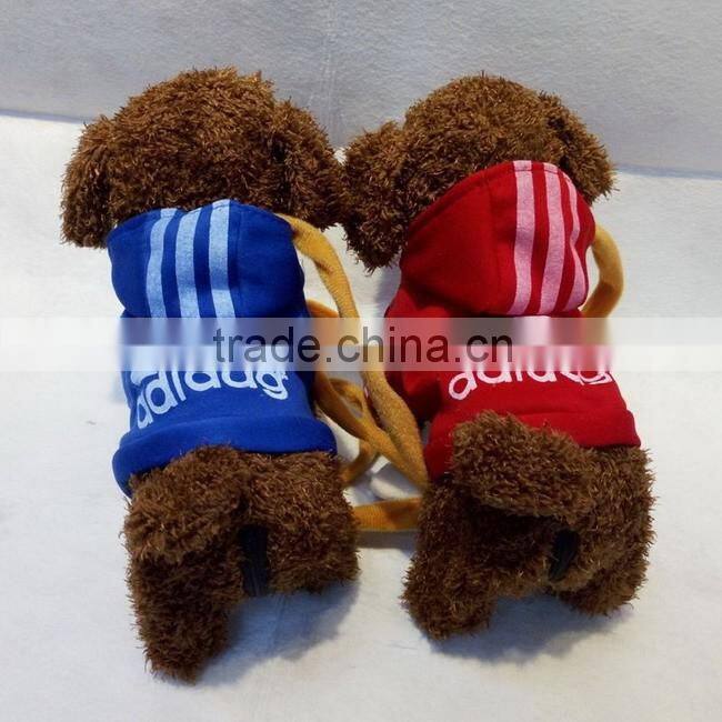 Led plush musical walk teddy dog toy with cord towing