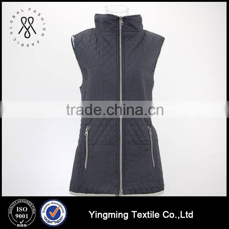 2016 New Fashion Winter Warm Puffer Sleeveness Quilted Jacket Women Vest