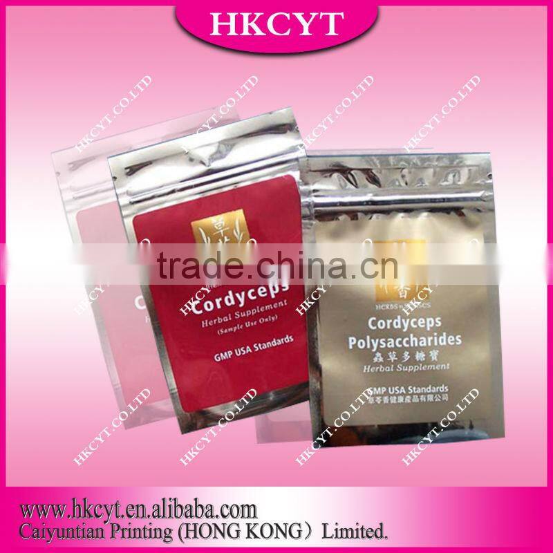 Hot sell mylar foil stand up bags/plastic tea packaging bags