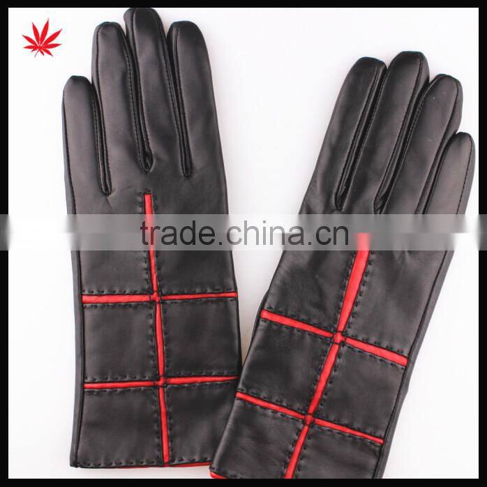 ladies genuine sheepskin driving leather gloves black