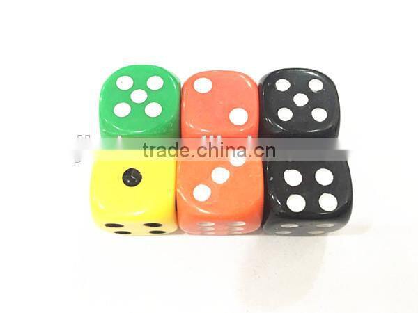 15mm colored plastic casino ivory dice