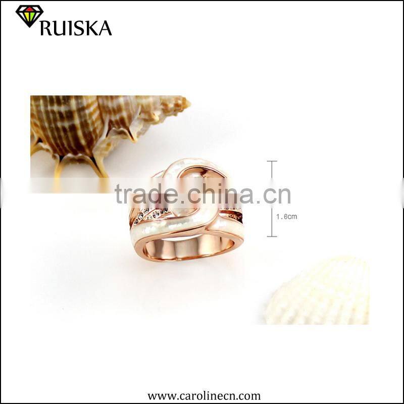 2015 Caroline New Design Mother Of Pearl Diamond Inlay Crown Ring