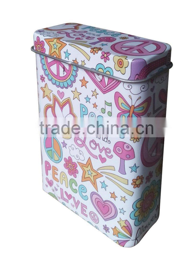 CMYK tin box with hinge lid
