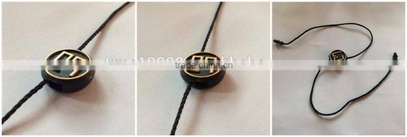 Fashional good quality plastic seal tag with logo string glue tag