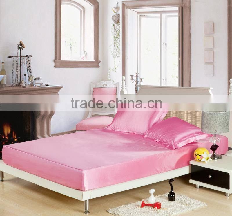cheap wholesale soft silk bed covers, fitted sheet, silk mattress protector