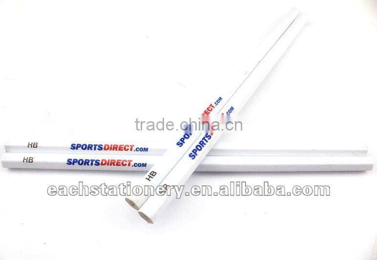 7'' hotsale HB standard white pencil with rubber and logo available in bulk