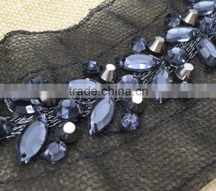 New arrival handmade embroidery beaded neckline for garments HY003