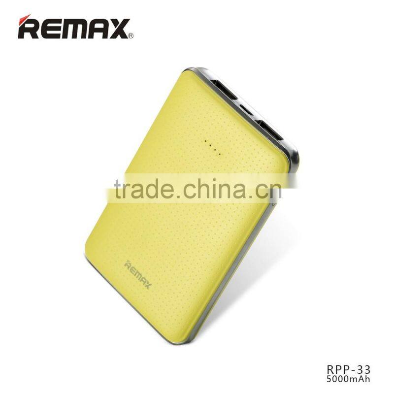 Remax Tiger Series RPP-33 5000mah Power Charger For iPhone SE Dual USB Input Port Polymer Power Bank For Samsung S5 S6 TB-0388