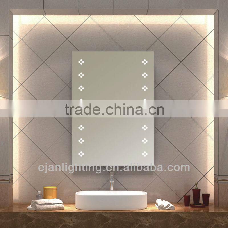 IP44 luxury hotel LED backlit bathroom mirror box with defogger