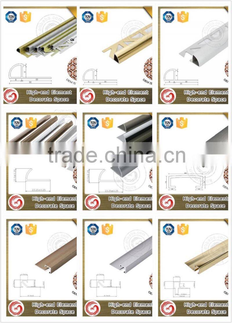 1.0mm thickness ceramic aluminum tile trim corners L shape tile trim