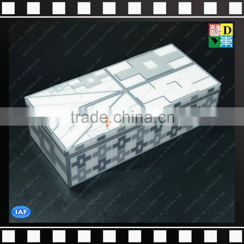 Hot selling acrylic clear decorative tissue dispenser/napkin box