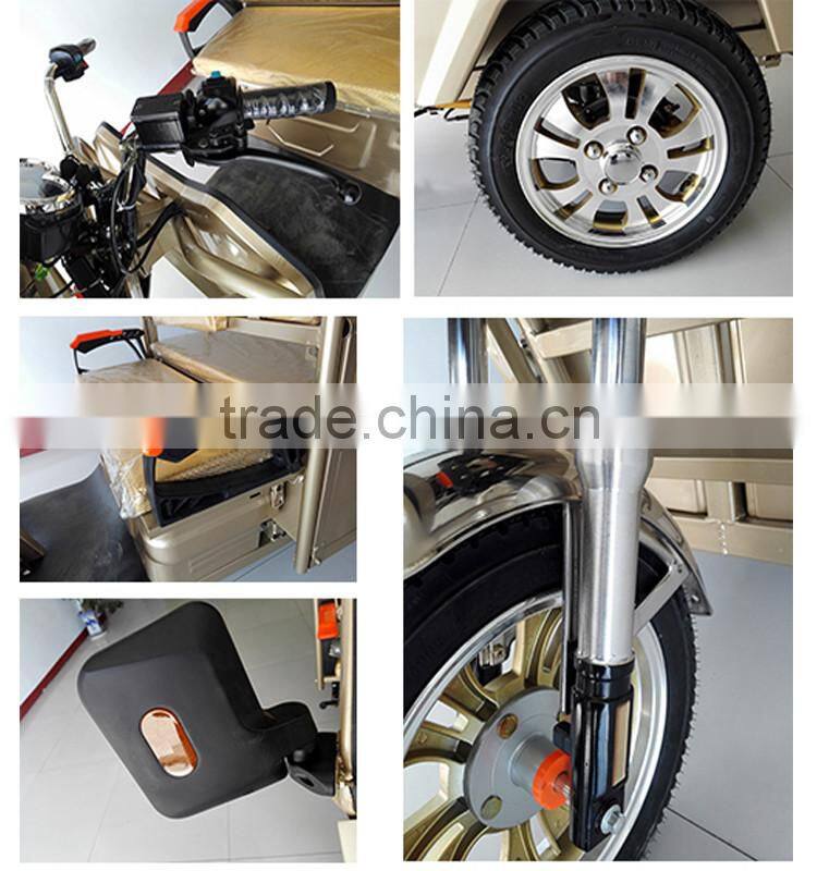 WIth differential DC Brushless motor 48v 800w enclosed electric tricycle