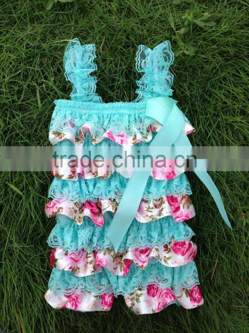 Hot sale bulk infant rompers high quality lace baby rompers pretty newborn rompers wholesale