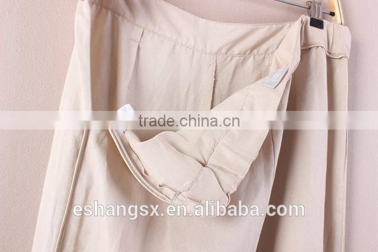 Ladies linen beige loose style lounge pants