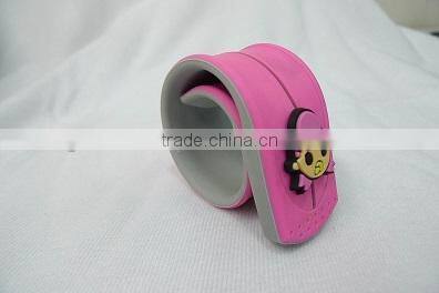 2016 Hot Sell Products Bros Baby Rinne Women Waterproof Foldable Pink Rubber Wrist LED Watch