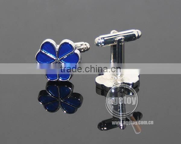 Clover Shaped Cufflink Fashion Enamel Zinc Alloy Sleeve Button Metal Personalize Cuff Links