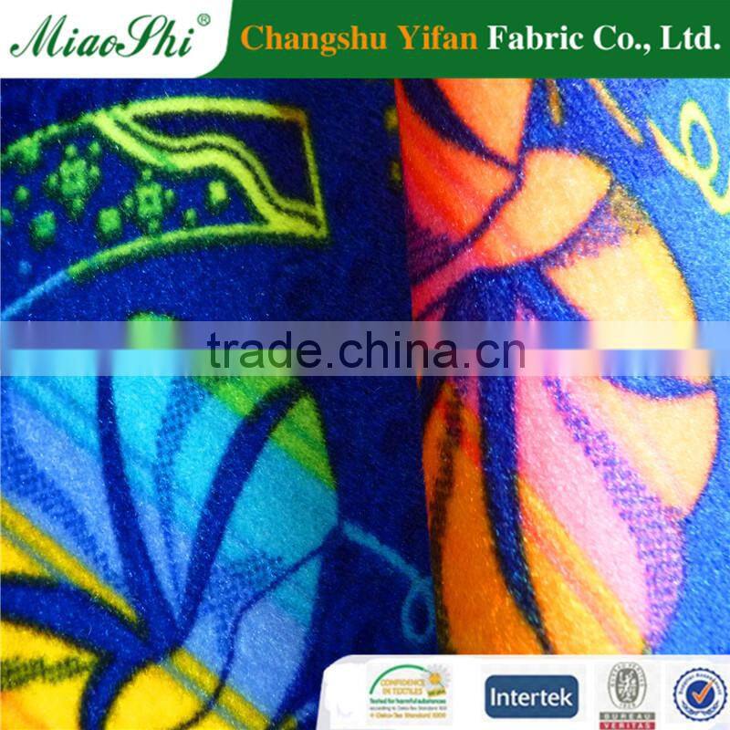 printed fleece blanket sofa upholstery velour fabric super soft velvet for children's garment