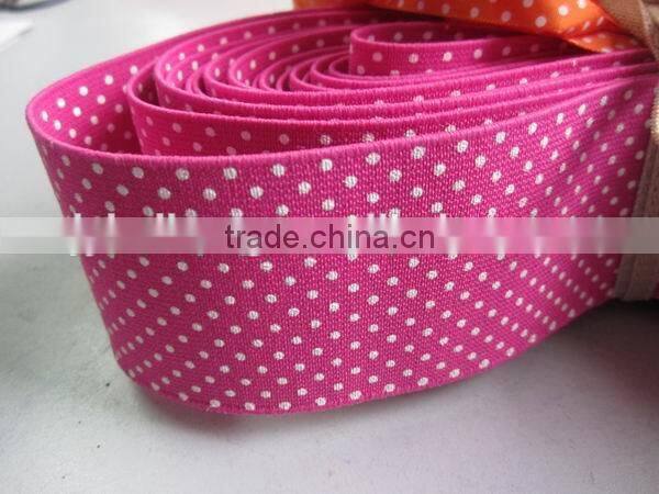 Custom printed elastic hair band polyester latex with WHITE DOT printing