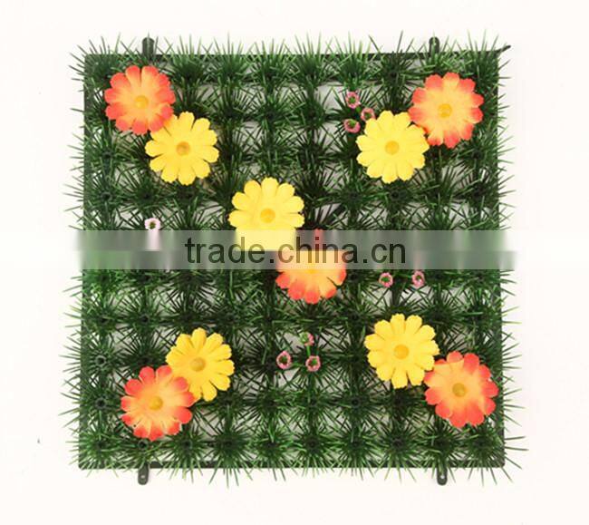 alibaba Beautiful artificial grass carpet with flower for garden decor
