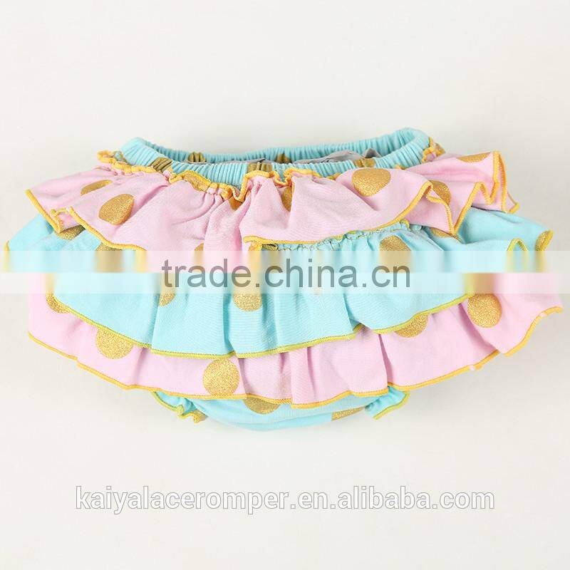 2015 new style baby cotton polka dot ruffle bloomers for kids