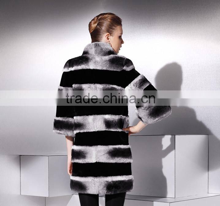 rex14015 2014 winter rex rabbit chinchilla color fur coat