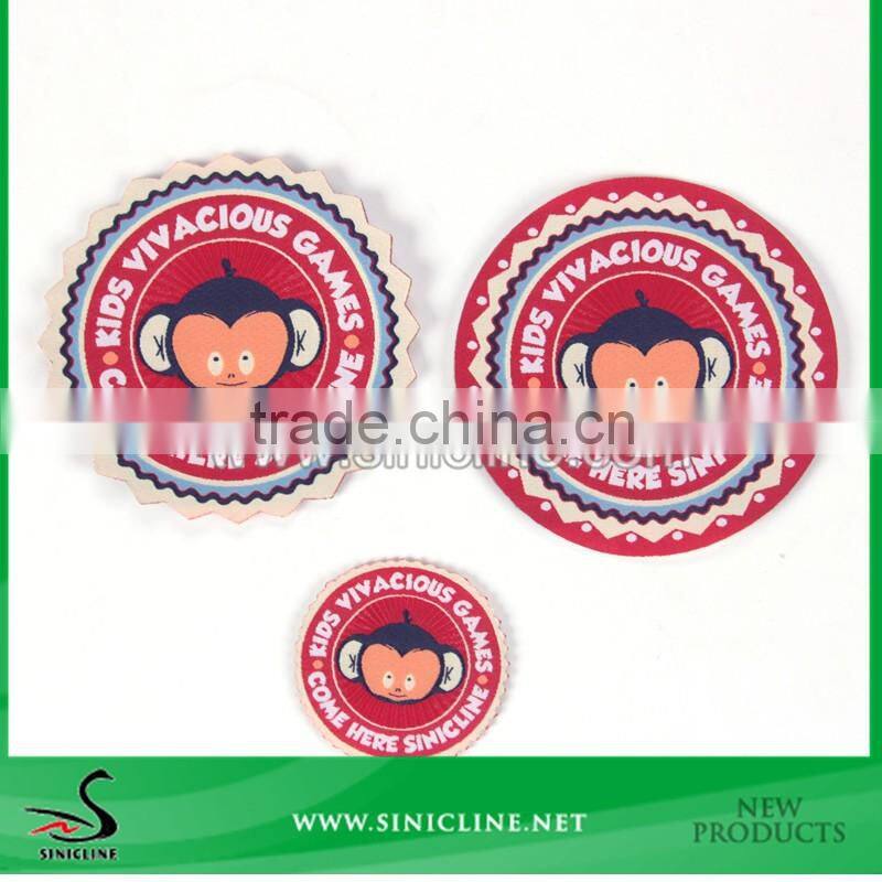 Sinicline design cute round woven label for kids