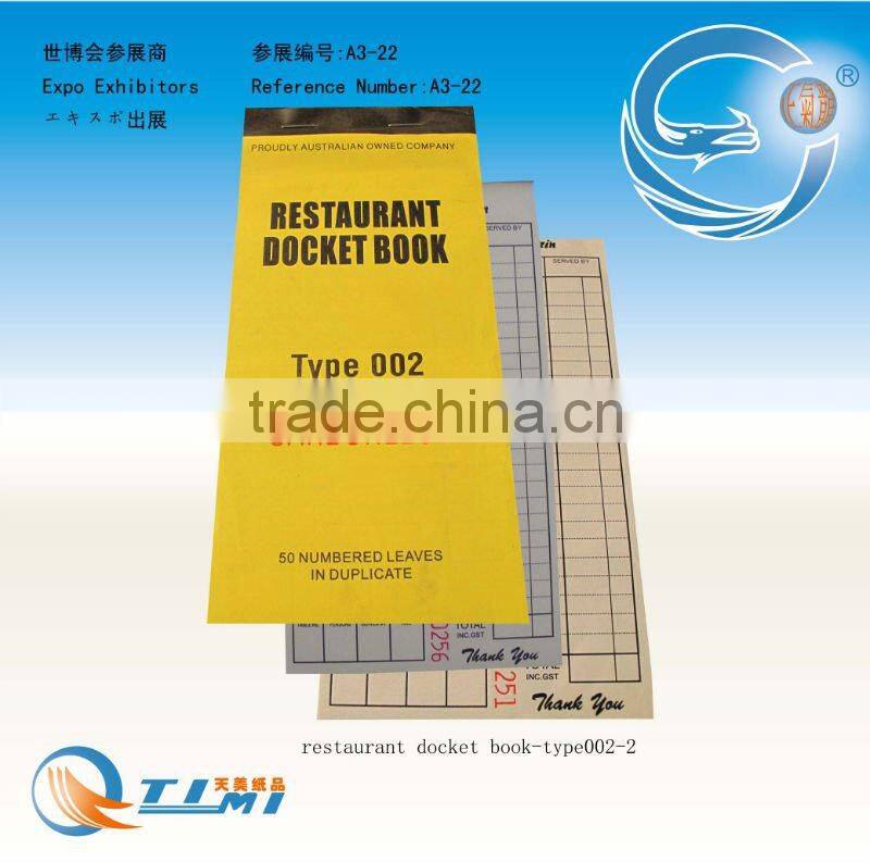 restaurant docket book,take away docket book,