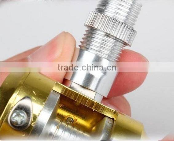 Golden Vara De Pesca Mini Aluminum Pocket Pen Fishing Rod Pole + Reel Sea Fishing Rods Tackle Tool