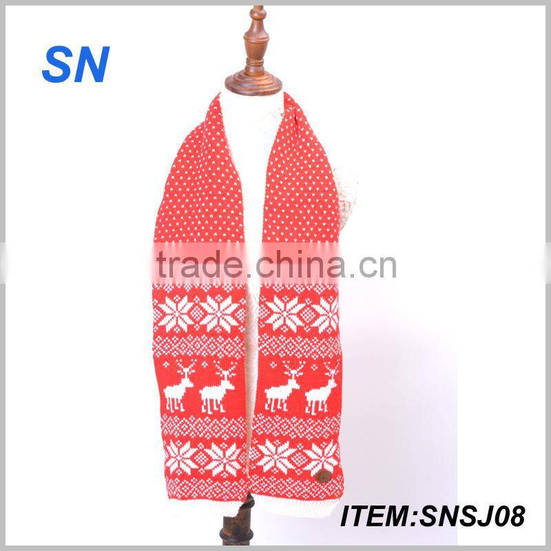 2015 fashion snowflake deerlet print scarves