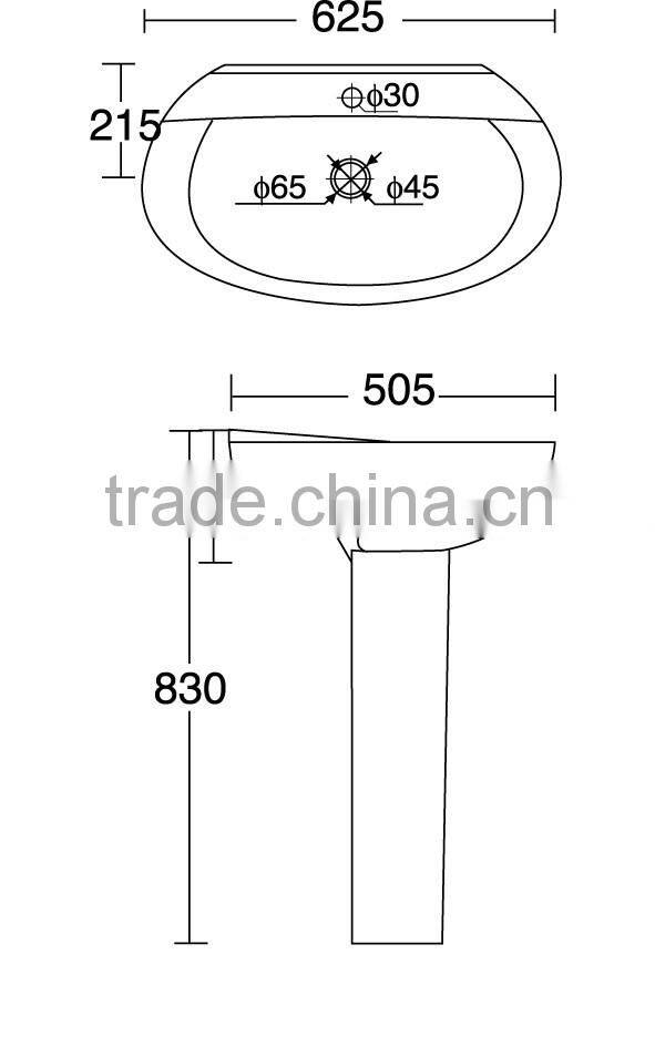 FH11 Washbasin Pedetal Bathroom Design Sanitary Ware Ceramic