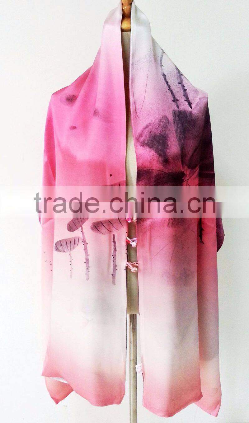 digital printing for double layer silk scarf