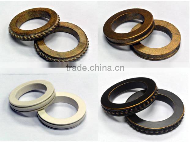 Drapery Hardware Supplies, Hammered Drapery Rings With Clips For 1-1/2", 1-3/4" and 2" Wooden Curtain Rods