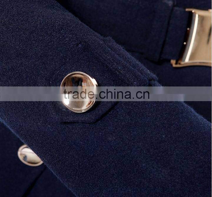 Young fashion wool ladies long coat design