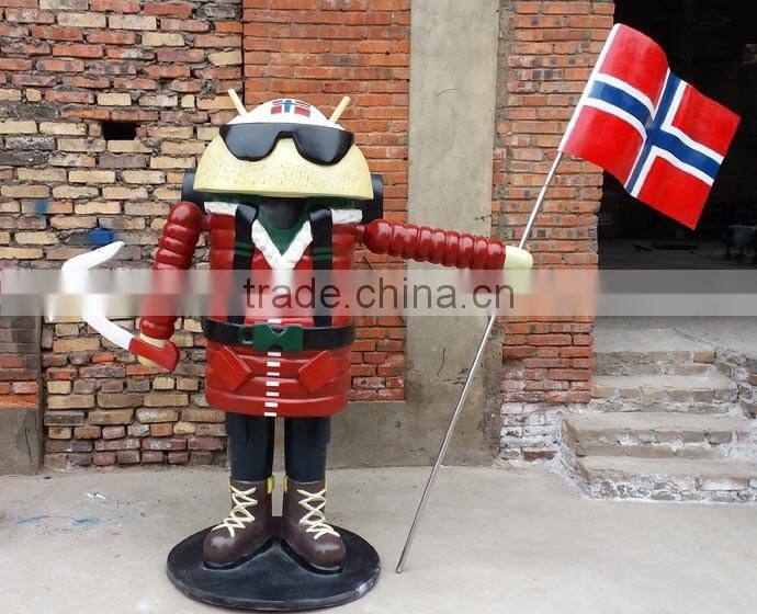 Playground cartoon characters fiberglass statue for kids