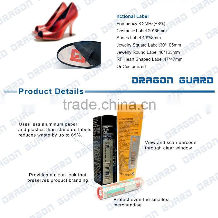 Supermarket safety equipment retail anti-theft security soft tag, rf label/rf soft label/8.2MHZ eas label