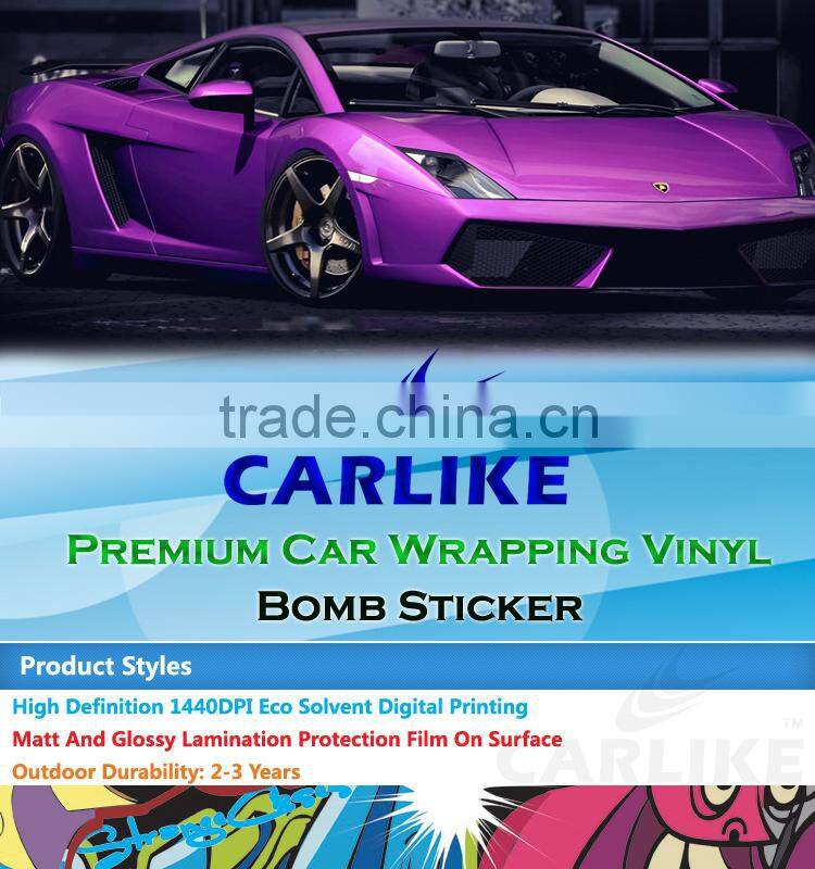 HD-143 Hot Sale Air Bubble Free Car Bomb Sticker Wrapping Adhesive Sticker PVC