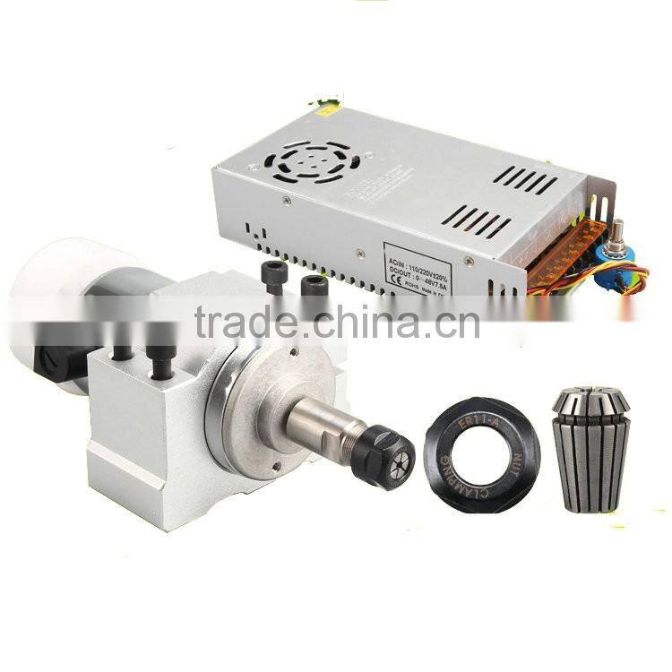 3000rpm 300w ER11 12 volt DC spindle motor+power governor+52D mount bracket