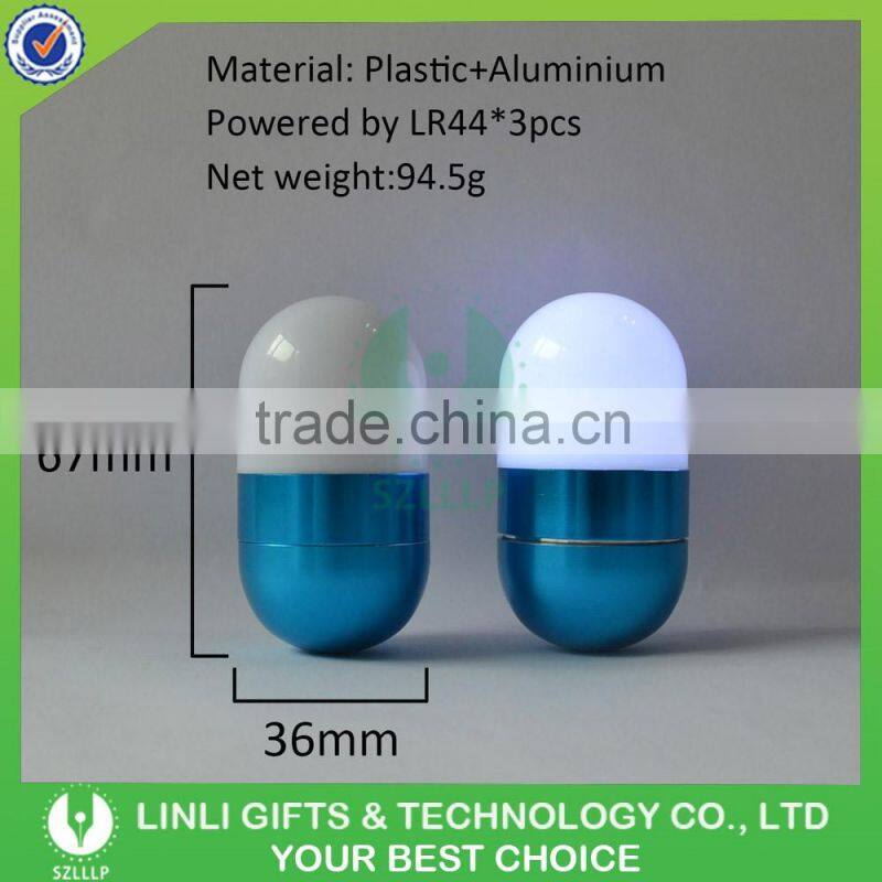 Portable Capsule Shape Led Vibration Tumbler Light