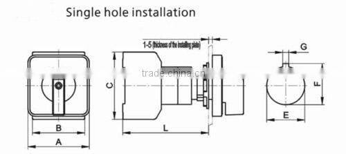 CE RoHS approval LW30 series On/Off Rotary Selector Switch