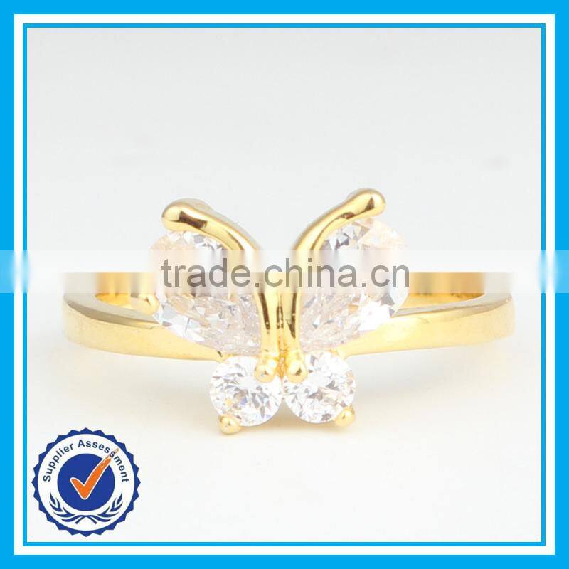 Cheap wholesale butterfly napkin ring handmade crystal gold butterfly ring