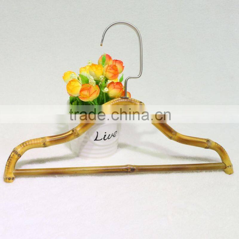 Bamboo natural wood hangers with metal hook