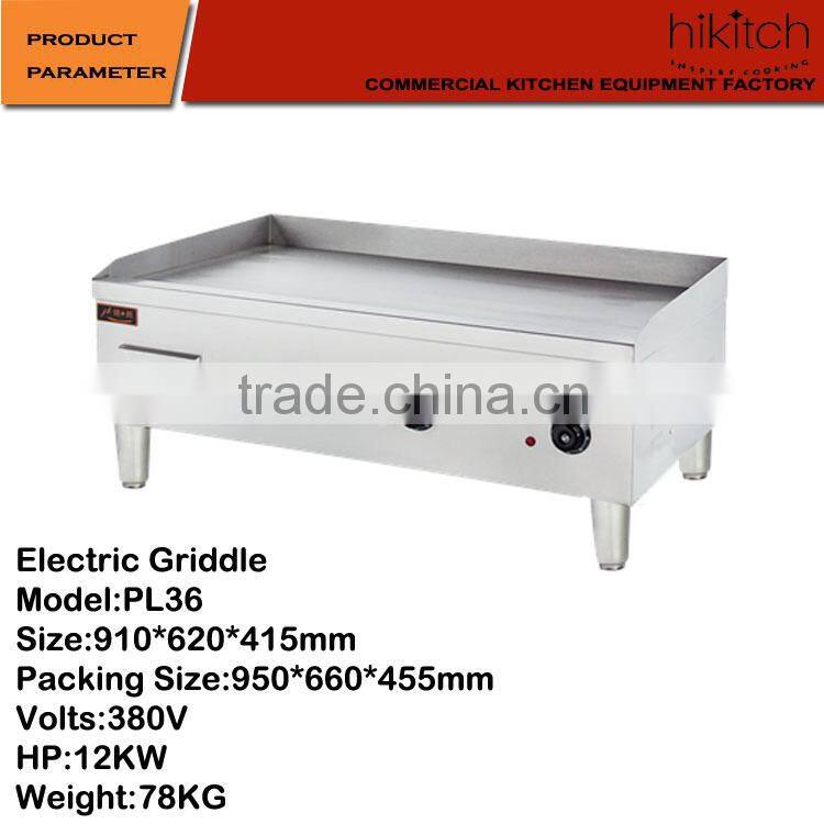 commercial electric Griddle teppanyaki grill WITH 3 Thermostat 12KW passed CE.