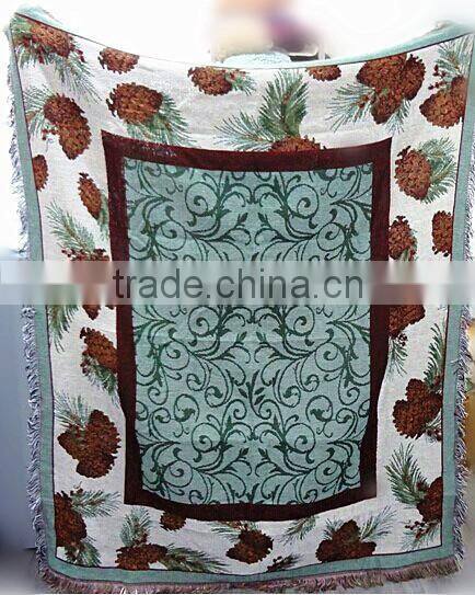 China customized design woven throw and blankets, jacquard technics, 50*60" size