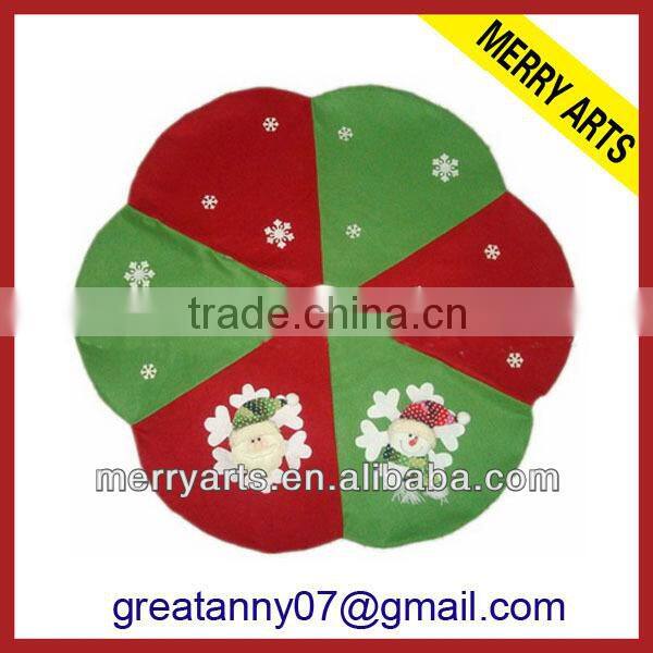 china manufacturer new blue snowman christmas embroidery tree skirt wholesale