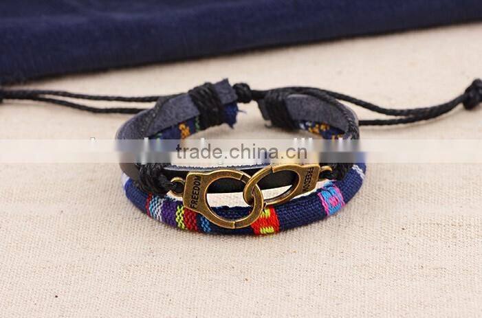 Leather Bracelet Handcuffs Bracelet Men And Women Bangle Wholesale
