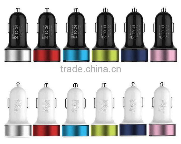 Car Charger With On Fff Switch 5V 2.1A Dual USB Car Charger With LED Chian Supplier