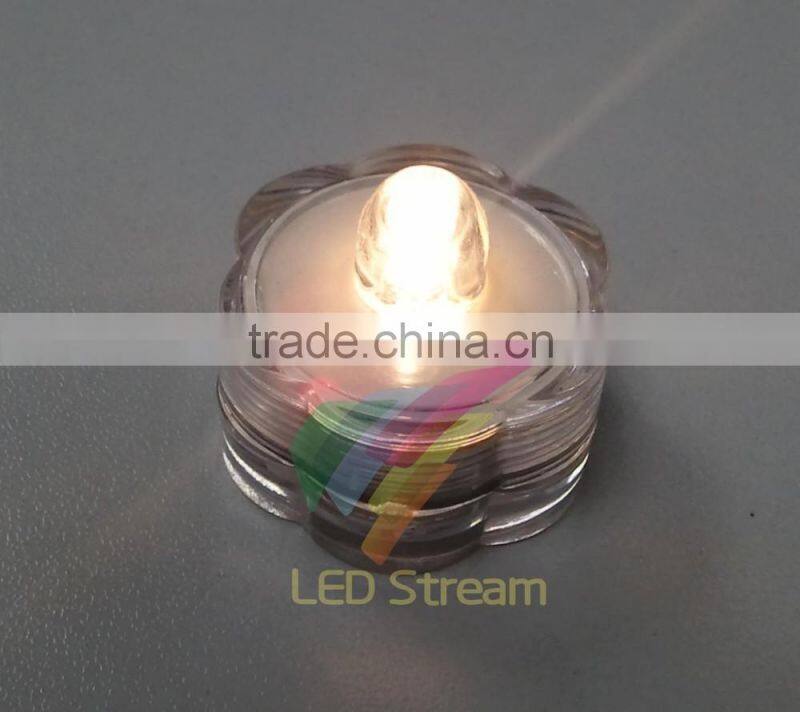 Mini Waterproof Flower Tea Light Submersible Lamp For Christmas Holiday Wedding Party Swimming Pool Cell Battery