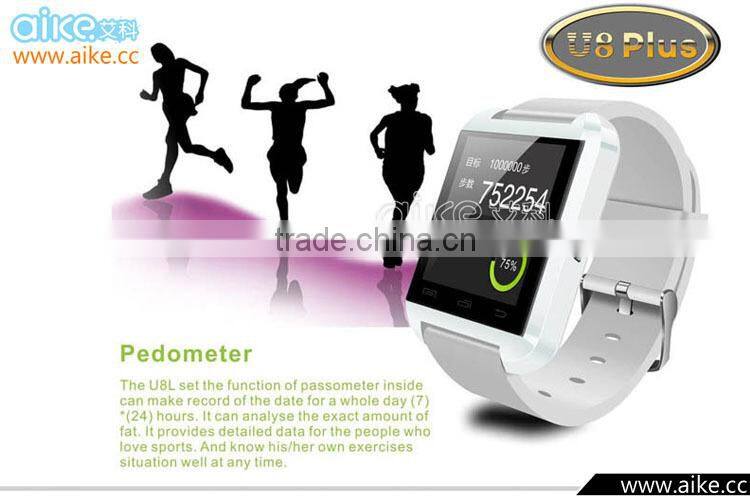 2016 New Bluetooth Smart Watch U8 Plus U Watch for Samsung S4 HTC LG Huawei Android Phone Smartphone Sync Call Remote shutter