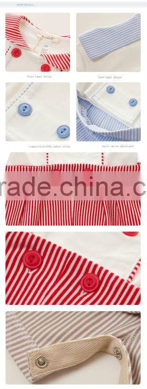 davebella summer new cotton striped short-sleeved one-piece baby suit baby coveralls DB164