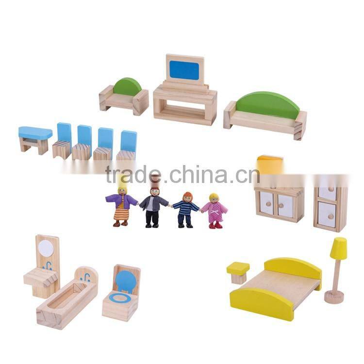 Happy Family Play Wooden Miniature Doll House